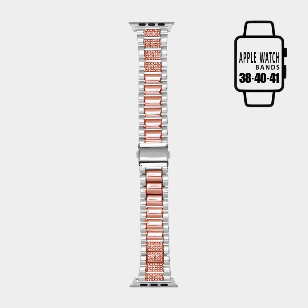 Rose Gold Rhinestone Crystal Apple Watch Strap Band Bling Metal Replacement Cute